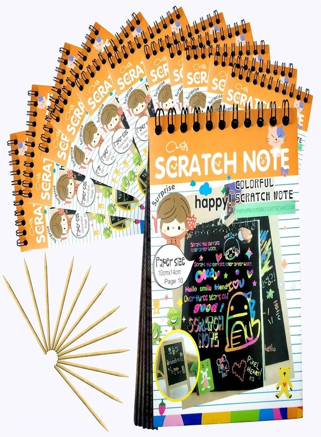 Evissa Scratch Note Colorful Magic Art Craft Kit | Multicolor Scratch Books for Kids Ages 3-12 | Creative Drawing & Educational Activity Toy | Ideal Birthday & Return Gift (Pack of 12) - Image 2